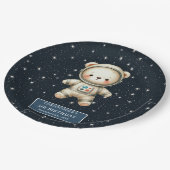 Schattige Teddybeer Astronaut Papier Borden Custom Papieren Bordje (Gekanteld)