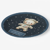 Schattige Teddybeer Astronaut Papier Borden Custom Papieren Bordje (Gekanteld)