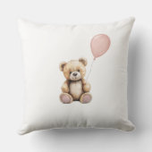 Schattige teddybeer baby meisje kinderkamer roze b kussen (Achterkant)