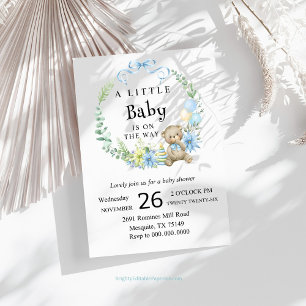 Schattige teddybeer Baby shower uitnodiging