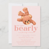 Schattige teddybeer Baby shower uitnodiging (Voorkant)