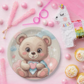 Schattige teddybeer Baby – zacht pastelontwerp Papieren Bordje (Feest)