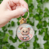 Schattige teddybeer Baby – zacht pastelontwerp Sleutelhanger (Hand)