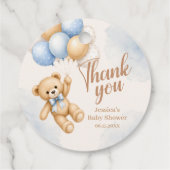 Schattige teddybeer babyshower bedankt bedankjes labels (Achterkant)