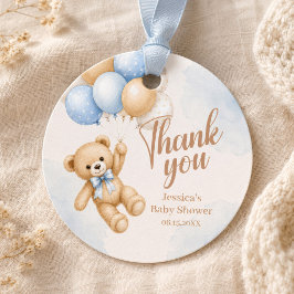 Schattige teddybeer babyshower bedankt bedankjes labels