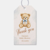 Schattige teddybeer babyshower bedankt cadeaulabel (Voorkant)
