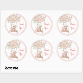 Schattige teddybeer bedankt ronde sticker (Vel)