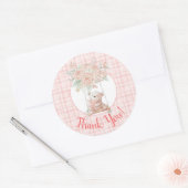 Schattige teddybeer bedankt ronde sticker (Envelop)