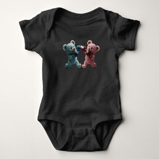 Schattige teddybeer-bokskleding voor baby's romper (Voorkant)