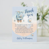 Schattige Teddybeer Celestial Baby shower Bedankkaart (Staand voorkant)