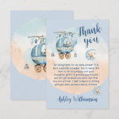 Schattige Teddybeer Celestial Baby shower Bedankkaart (Voorkant / Achterkant)