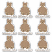 Schattige teddybeer contour sticker (Voorkant)