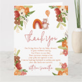 Schattige teddybeer dank je regenboog baby shower bedankkaart (Voorkant)