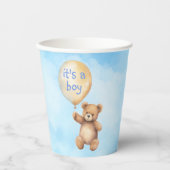 Schattige teddybeer drijvend ballon baby shower papieren bekers (Voorkant)
