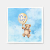 Schattige teddybeer drijvend ballon baby shower servet (Voorkant)