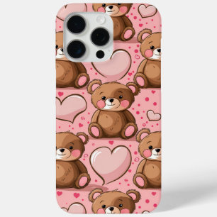 Schattige Teddybeer en hart iPhone 15 Pro Max Hoesje