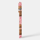 Schattige teddybeer en hart iPhone hoesje (Linkerkant)