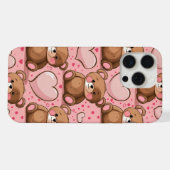 Schattige teddybeer en hart iPhone hoesje (Achterkant horizontaal)