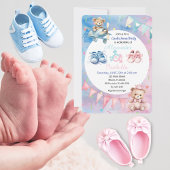 Schattige teddybeer Geslacht Onthulling Party Uitn Kaart