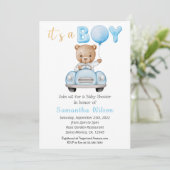 Schattige Teddybeer Het is een Boy Baby shower Kaart (Staand voorkant)