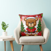 Schattige teddybeer in kerstmannenpak kussen (Stoel)