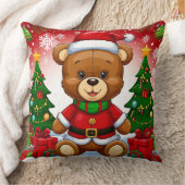 Schattige teddybeer in kerstmannenpak kussen (Deken)