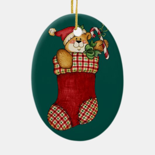 schattige  teddybeer keramisch ornament (Achterkant)