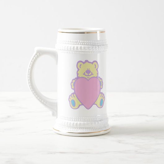 Schattige teddybeer-liefdeshart bierpul (Links)