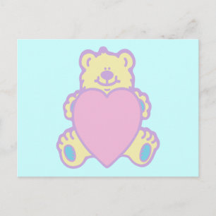 Schattige teddybeer-liefdeshart briefkaart