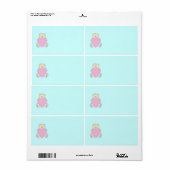 Schattige teddybeer-liefdeshart etiket (Full Sheet)