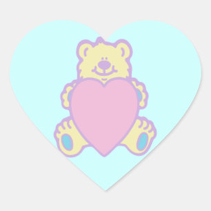 Schattige teddybeer-liefdeshart hart sticker