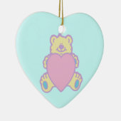 Schattige teddybeer-liefdeshart keramisch ornament (Rechts)