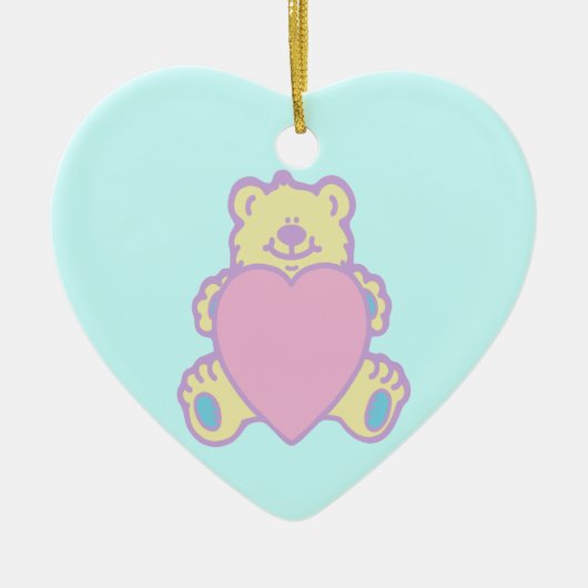 Schattige teddybeer-liefdeshart keramisch ornament (Voorkant)