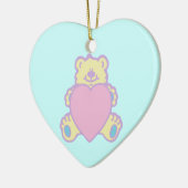 Schattige teddybeer-liefdeshart keramisch ornament (Links)