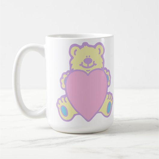 Schattige teddybeer-liefdeshart koffiemok (Links)