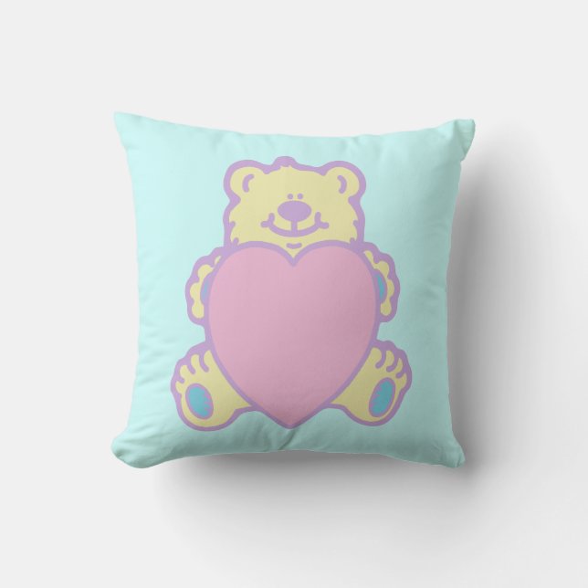 Schattige teddybeer-liefdeshart kussen (Voorkant)
