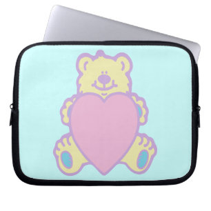 Schattige teddybeer-liefdeshart laptop sleeve
