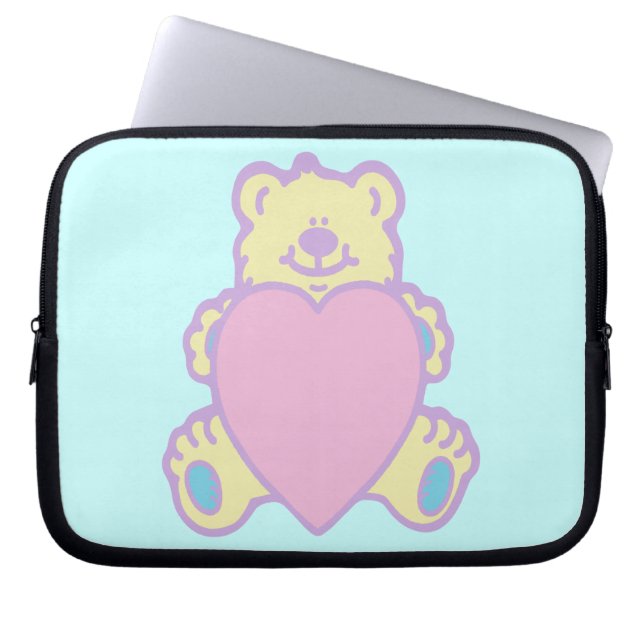 Schattige teddybeer-liefdeshart laptop sleeve (Voorkant)