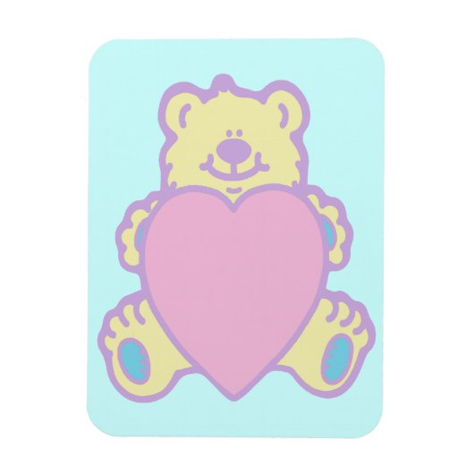Schattige teddybeer-liefdeshart magneet (Verticaal)
