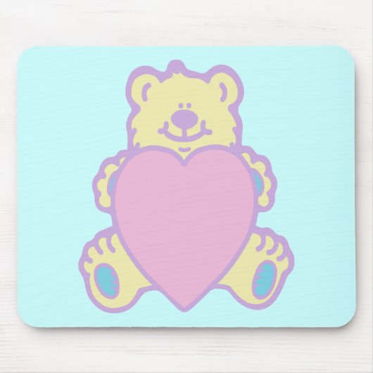 Schattige teddybeer-liefdeshart muismat (Voorkant)