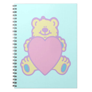 Schattige teddybeer-liefdeshart notitieboek