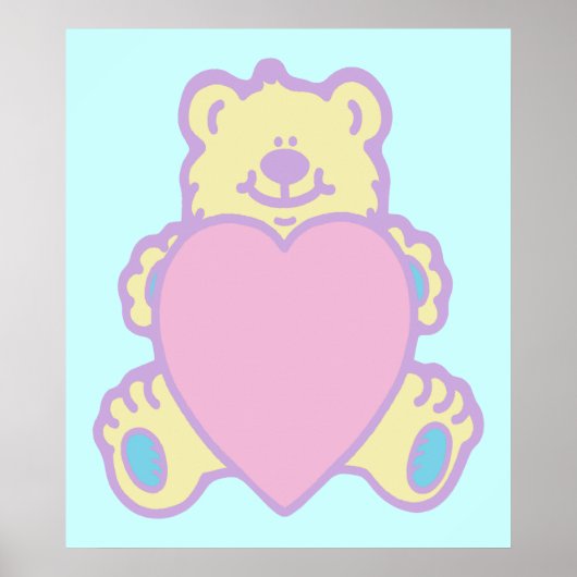 Schattige teddybeer-liefdeshart poster (Voorkant)