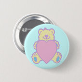 Schattige teddybeer-liefdeshart ronde button 5,7 cm (Voorkant /achterkant)