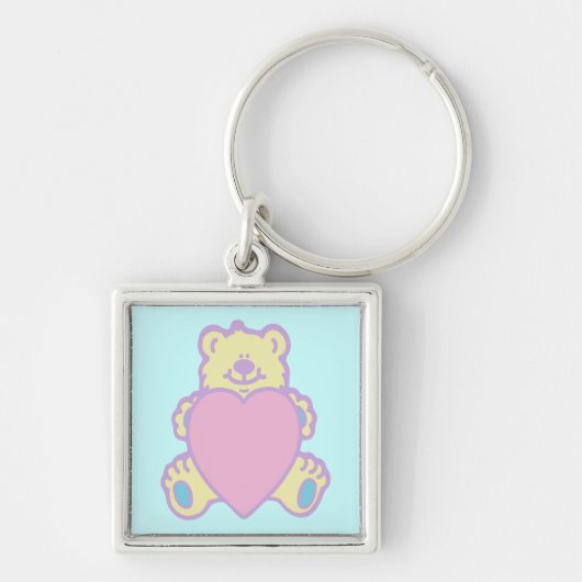 Schattige teddybeer-liefdeshart sleutelhanger (Voorkant)