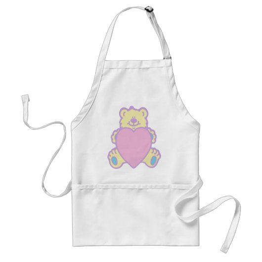 Schattige teddybeer-liefdeshart standaard schort (Voorkant)