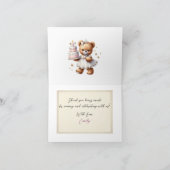 Schattige teddybeer met ballonnen en cadeaus bedankkaart (Binnen)