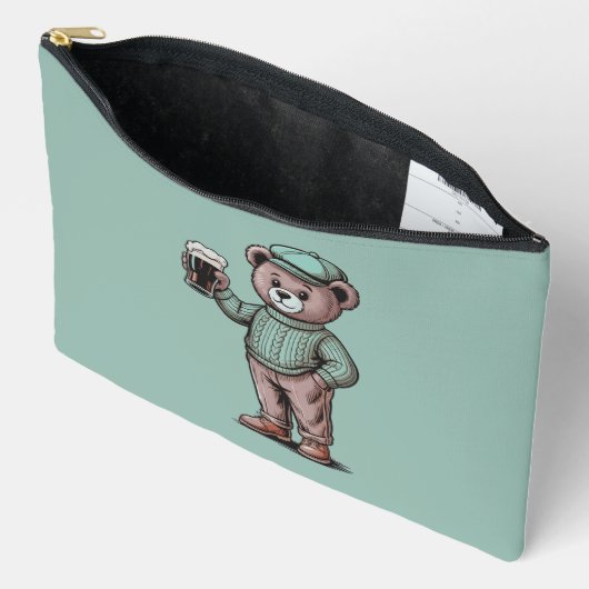 Schattige teddybeer met bier etui (Open)