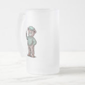 Schattige teddybeer met bier matglas bierpul (Voorkant links)