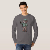 Schattige teddybeer met bier t-shirt (Voorkant volledig)