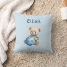 Schattige teddybeer met blauwe bal